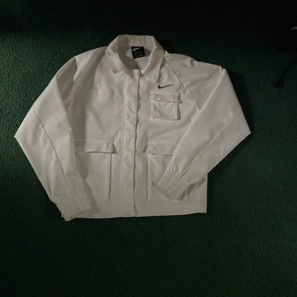 White Nike felid jacket